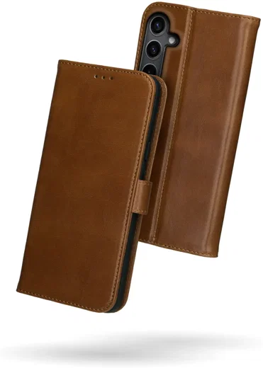 Rosso Deluxe Samsung Galaxy A16 Hoesje Echt Leer Book Case Bruin afbeelding 9