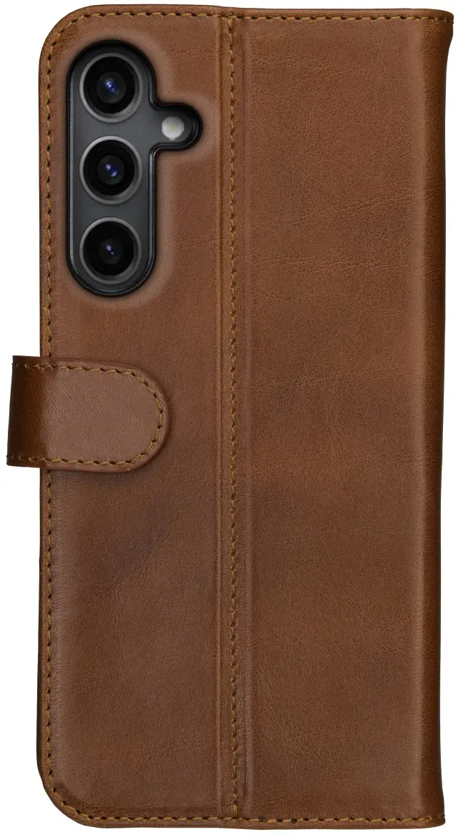 Rosso Deluxe Samsung Galaxy A16 Hoesje Echt Leer Book Case Bruin afbeelding 2