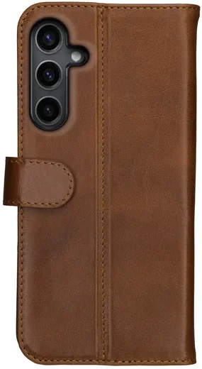 Rosso Deluxe Samsung Galaxy A16 Hoesje Echt Leer Book Case Bruin afbeelding 2