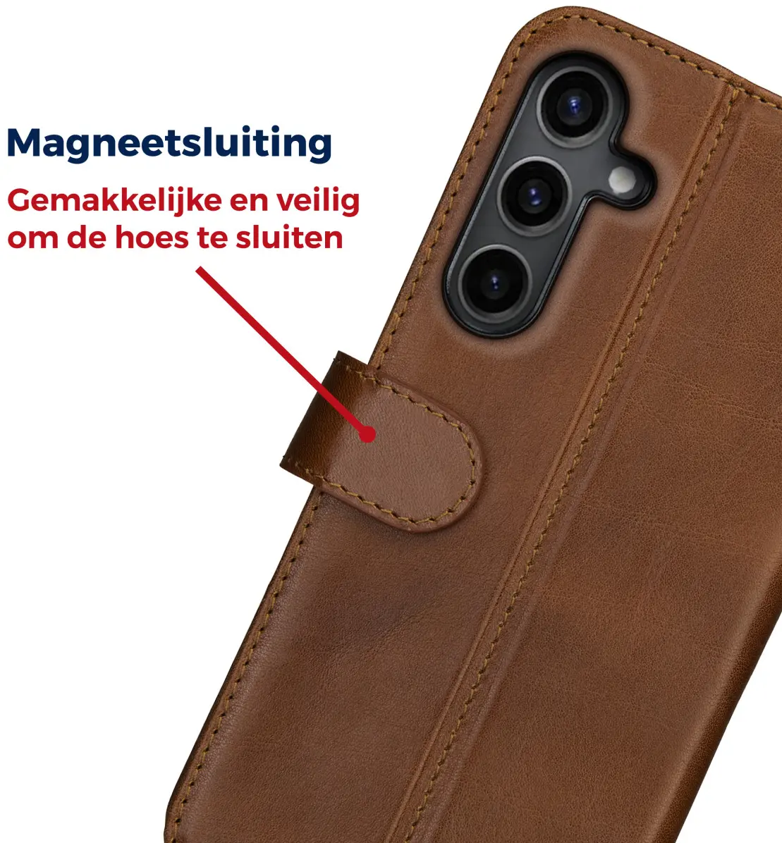 Rosso Deluxe Samsung Galaxy A16 Hoesje Echt Leer Book Case Bruin afbeelding 6