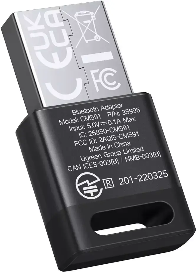 UGREEN USB-A Adapter Bluetooth 5.3 Receiver Zwart afbeelding 2