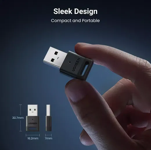 UGREEN USB-A Adapter Bluetooth 5.3 Receiver Zwart afbeelding 7