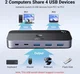 UGREEN Sharing Switch USB 3.0 Schakelaar met 3 USB en 1 USB-C Poort afbeelding 2