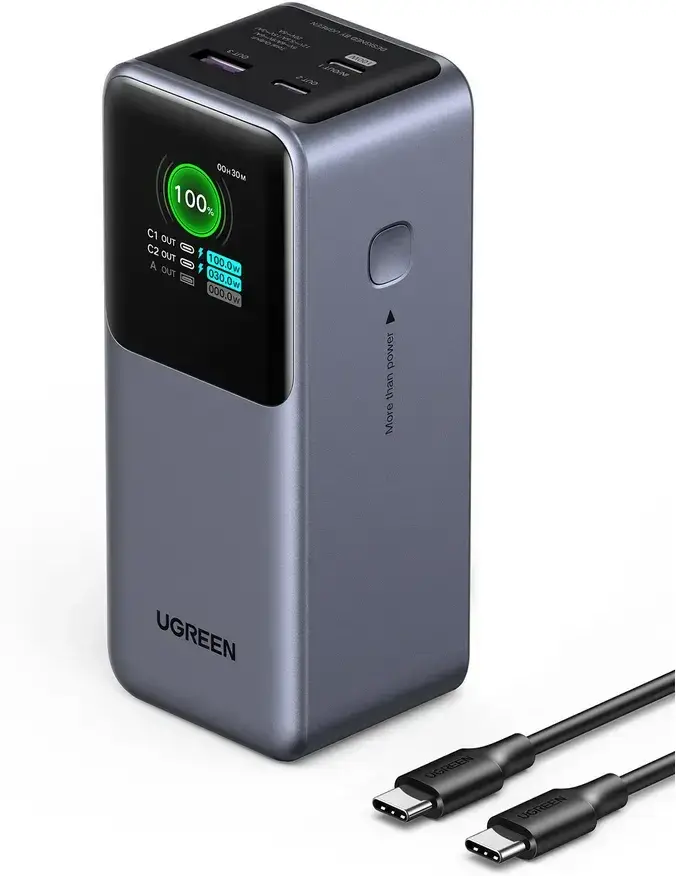 UGREEN Nexode 130W Fast Charge Powerbank met Display 20.000 mAh Grijs afbeelding 7