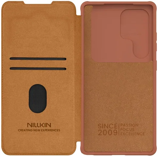 Nillkin Qin Pro Samsung Galaxy S25 Hoesje Book Case met Camera Slider Bruin afbeelding 13