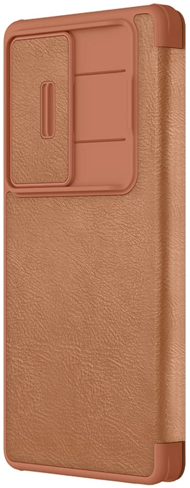 Nillkin Qin Pro Samsung Galaxy S25 Hoesje Book Case met Camera Slider Bruin afbeelding 3
