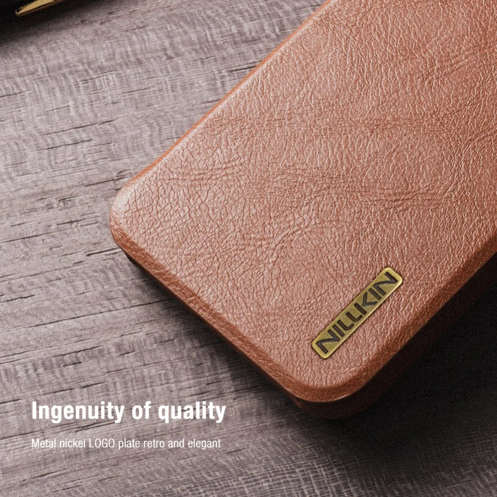 Nillkin Qin Pro Samsung Galaxy S25 Hoesje Book Case met Camera Slider Bruin afbeelding 4