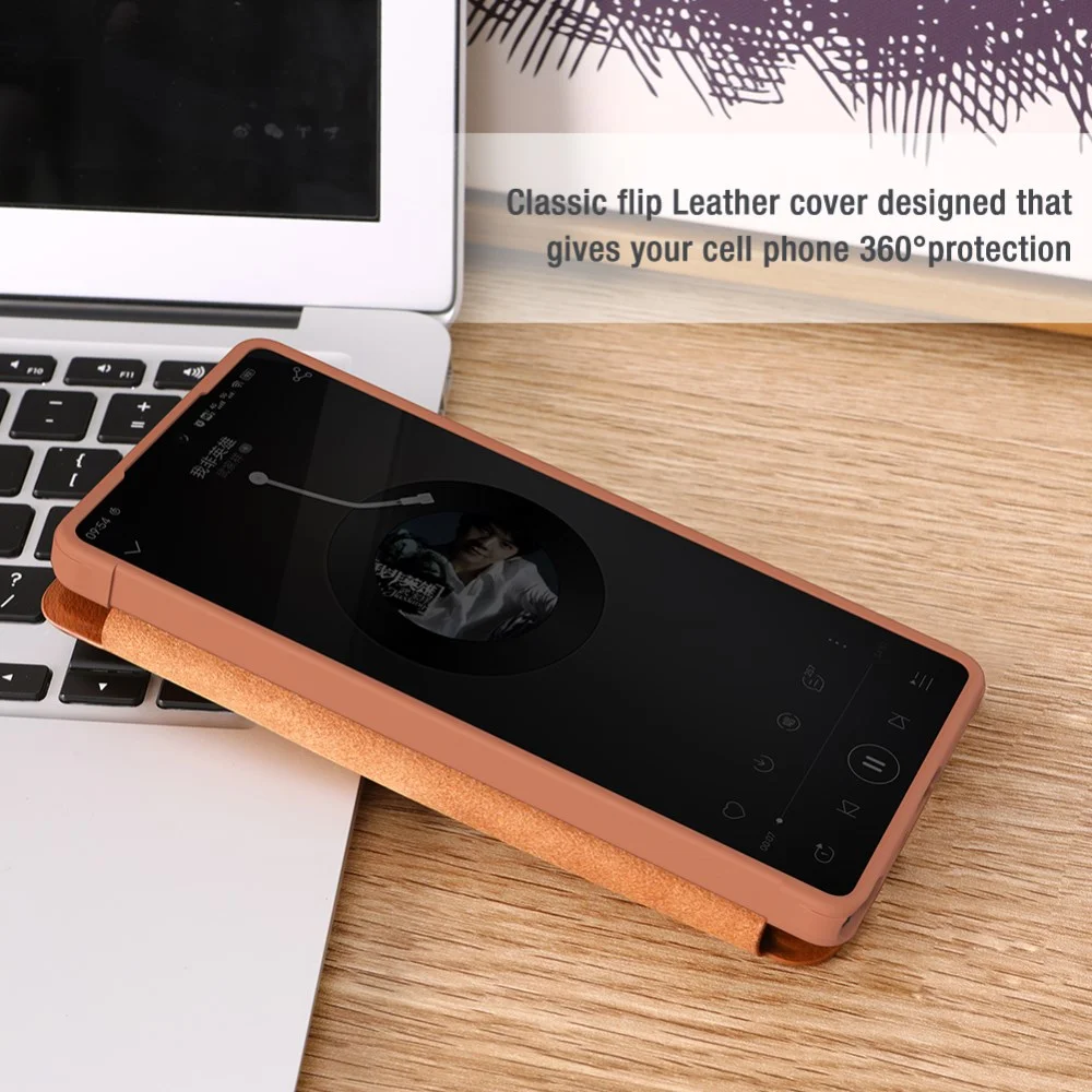 Nillkin Qin Pro Samsung Galaxy S25 Hoesje Book Case met Camera Slider Bruin afbeelding 9
