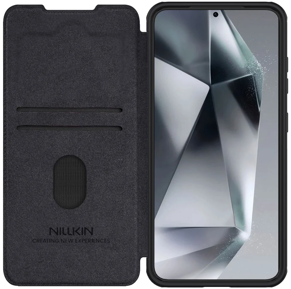 Nillkin Qin Pro Samsung Galaxy S25 Plus Hoesje Book Case met Camera Slider Zwart afbeelding 1