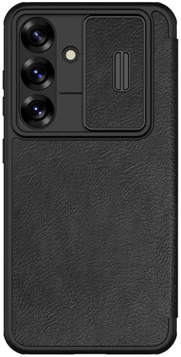 Nillkin Qin Pro Samsung Galaxy S25 Plus Hoesje Book Case met Camera Slider Zwart afbeelding 2