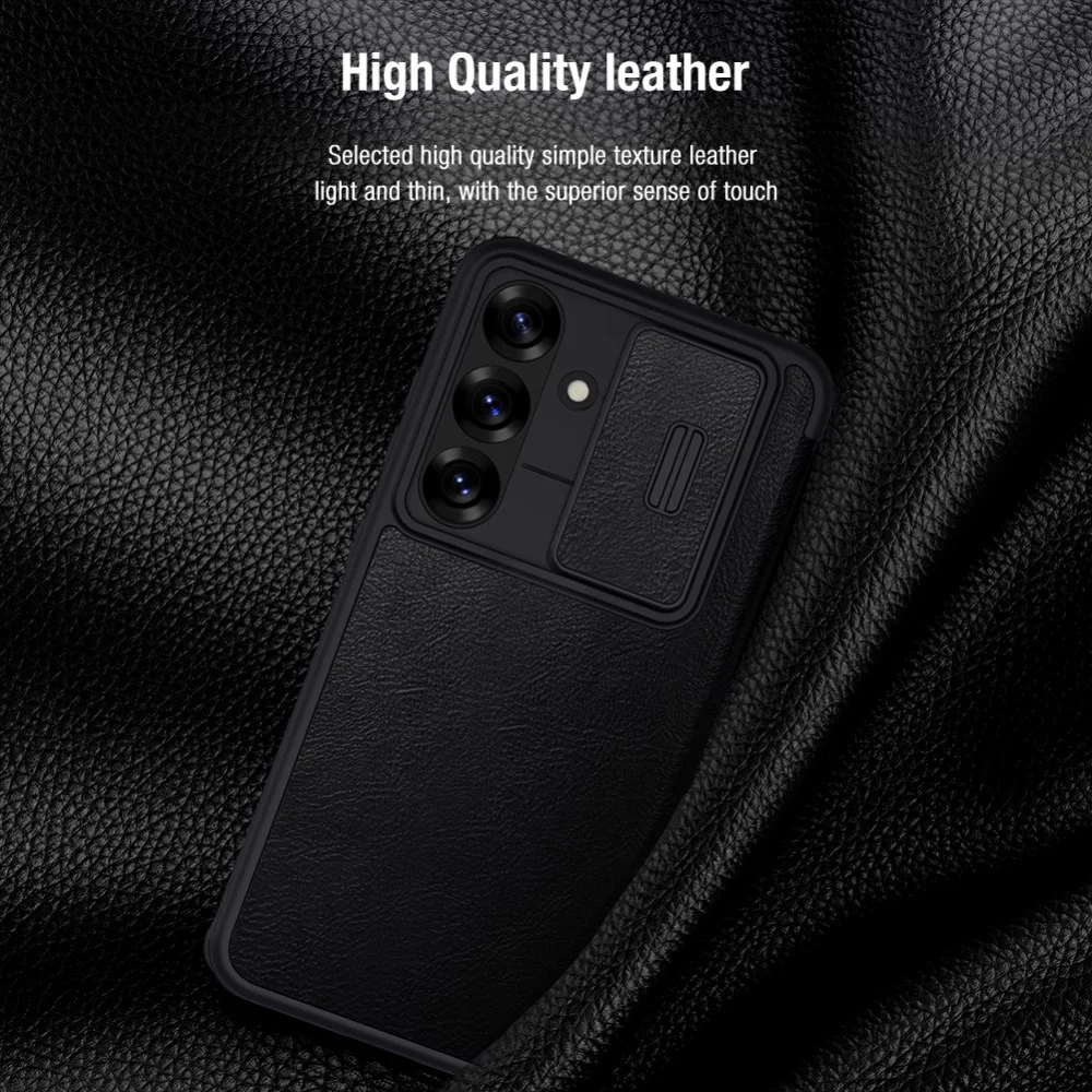 Nillkin Qin Pro Samsung Galaxy S25 Plus Hoesje Book Case met Camera Slider Zwart afbeelding 5