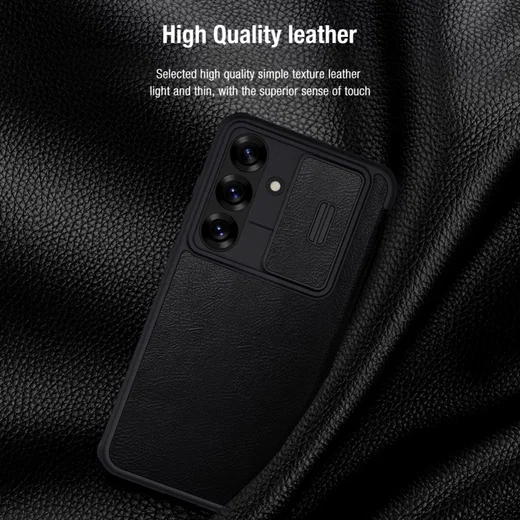 Nillkin Qin Pro Samsung Galaxy S25 Plus Hoesje Book Case met Camera Slider Zwart afbeelding 5