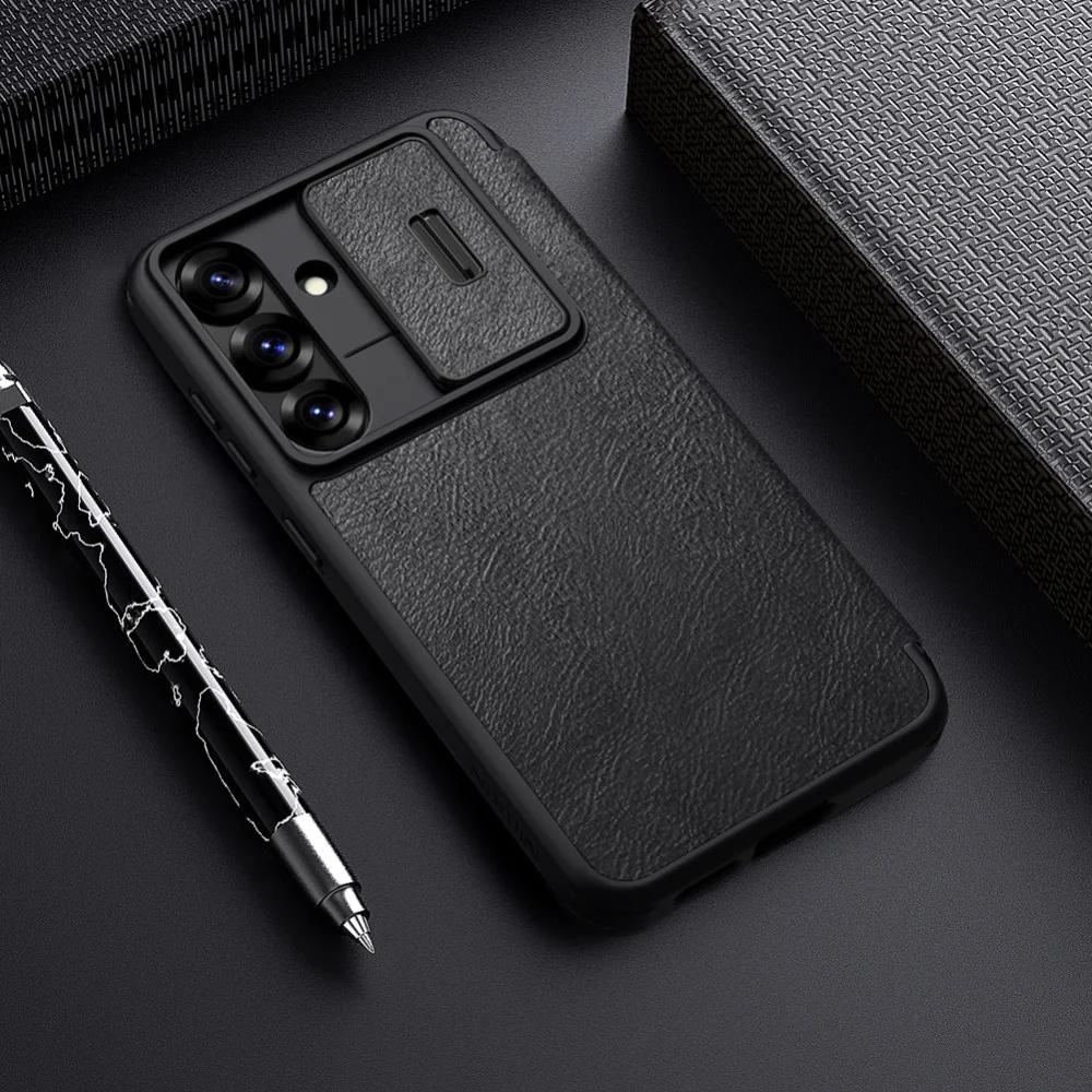 Nillkin Qin Pro Samsung Galaxy S25 Plus Hoesje Book Case met Camera Slider Zwart afbeelding 6