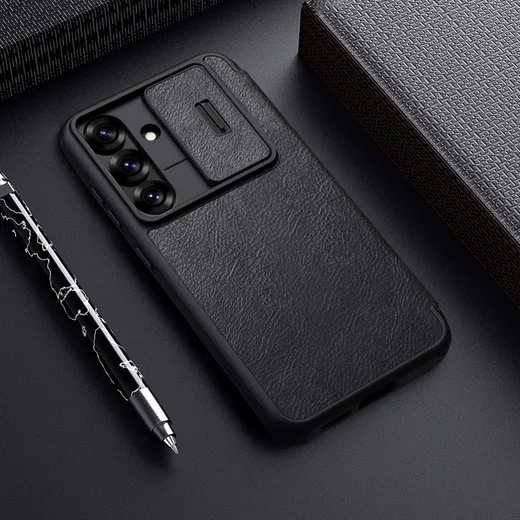 Nillkin Qin Pro Samsung Galaxy S25 Plus Hoesje Book Case met Camera Slider Zwart afbeelding 6