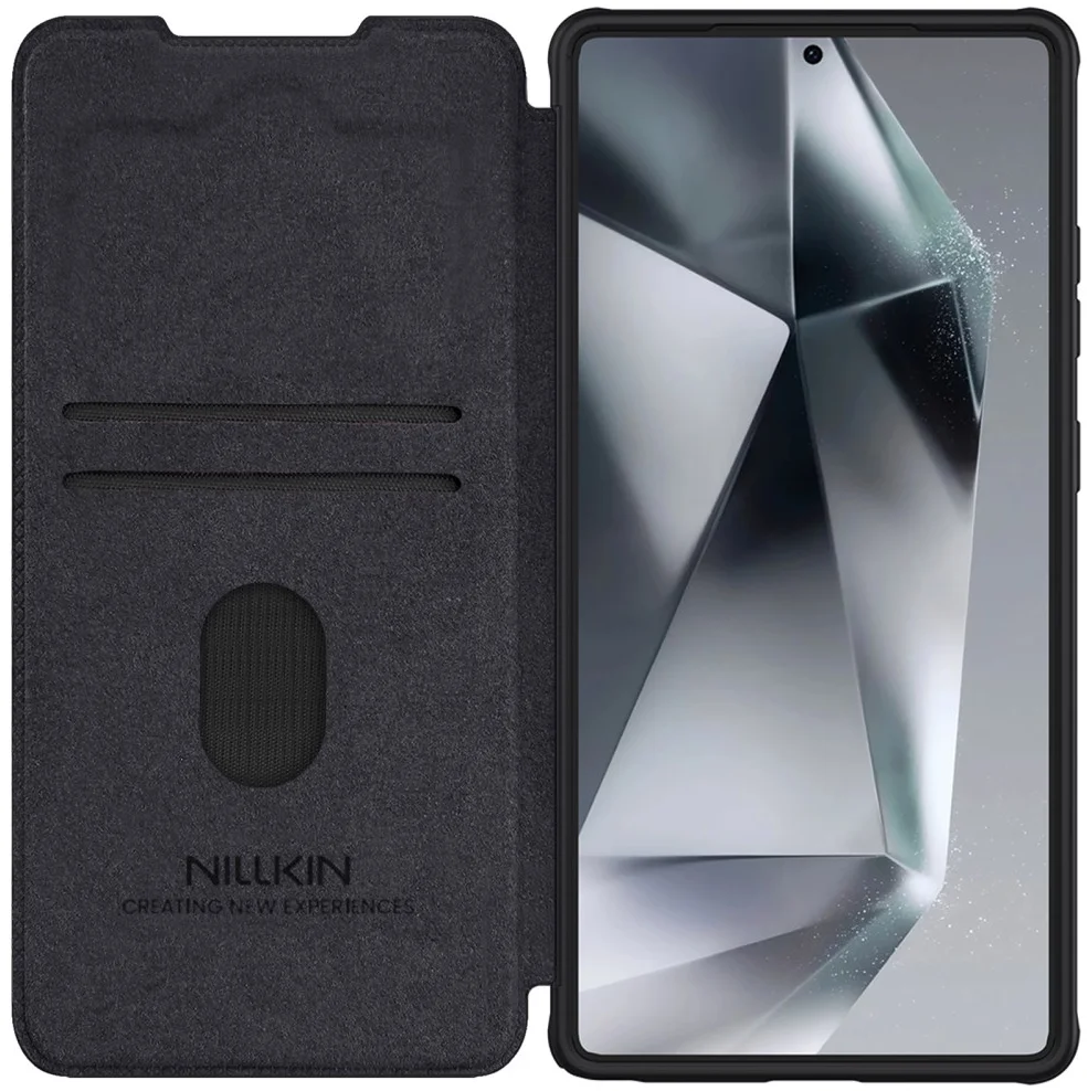 Nillkin Qin Pro Samsung Galaxy S25 Ultra Hoesje Book Case Camera Slider Zwart afbeelding 1
