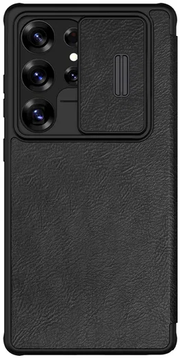 Nillkin Qin Pro Samsung Galaxy S25 Ultra Hoesje Book Case Camera Slider Zwart afbeelding 2