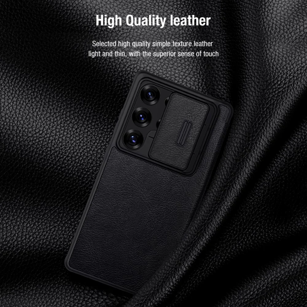 Nillkin Qin Pro Samsung Galaxy S25 Ultra Hoesje Book Case Camera Slider Zwart afbeelding 5