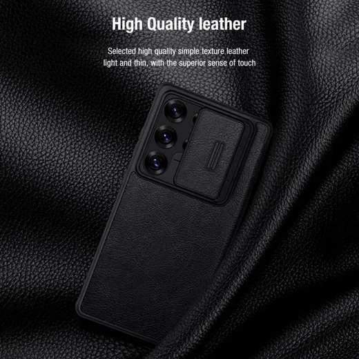 Nillkin Qin Pro Samsung Galaxy S25 Ultra Hoesje Book Case Camera Slider Zwart afbeelding 5