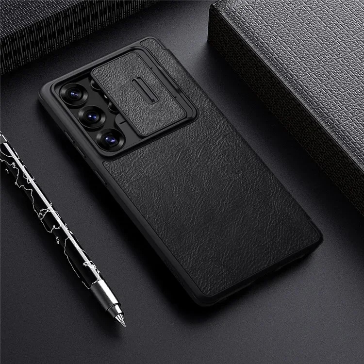 Nillkin Qin Pro Samsung Galaxy S25 Ultra Hoesje Book Case Camera Slider Zwart afbeelding 6