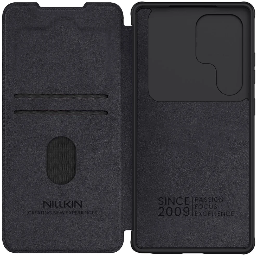 Nillkin Qin Pro Samsung Galaxy S25 Ultra Hoesje Book Case Camera Slider Zwart afbeelding 9