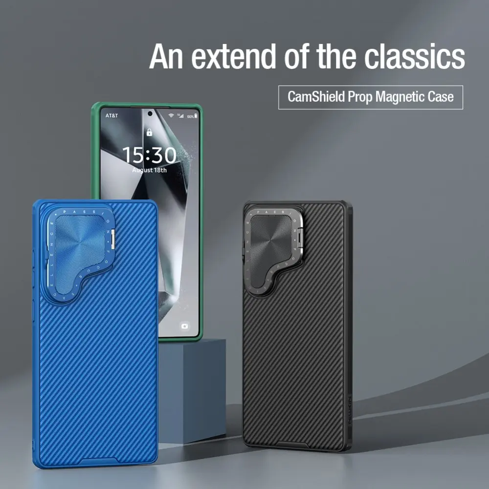 Nillkin CamShield Prop Samsung Galaxy S25 Ultra Hoesje MagSafe / Qi2 Blauw afbeelding 11