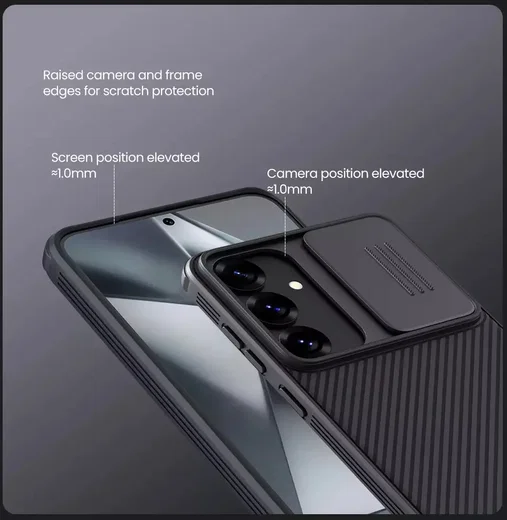 Nillkin CamShield Samsung Galaxy S25 Hoesje met Camera Slider Back Cover Zwart afbeelding 5
