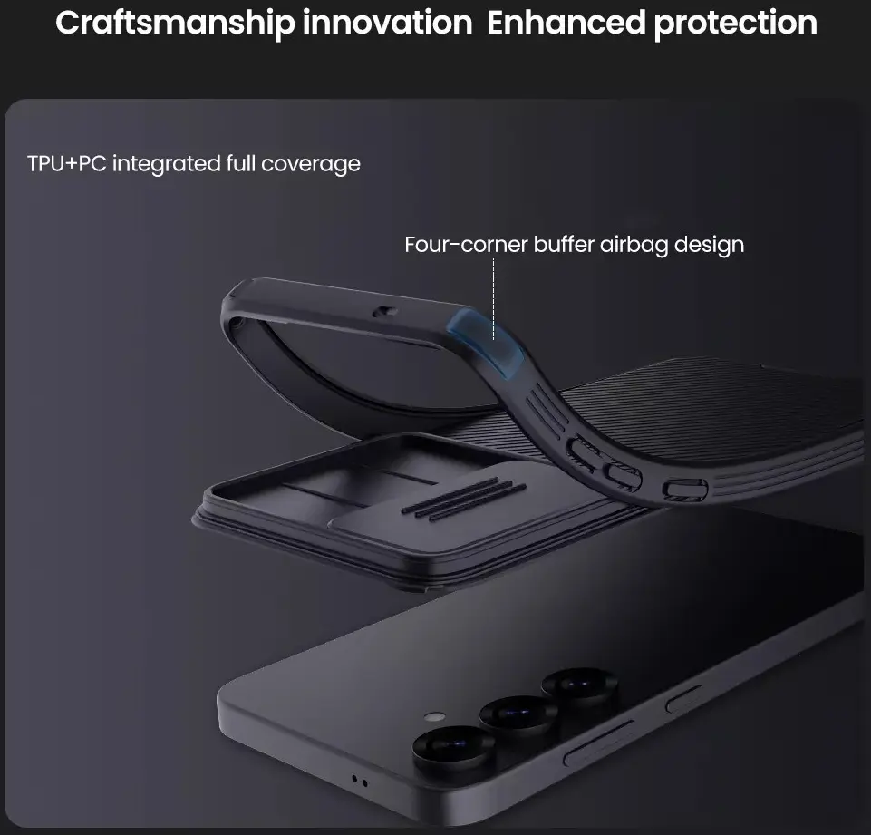 Nillkin CamShield Samsung Galaxy S25 Hoesje met Camera Slider Back Cover Zwart afbeelding 6