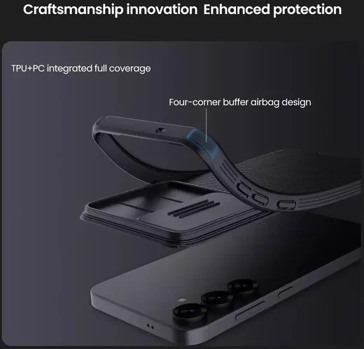 Nillkin CamShield Samsung Galaxy S25 Hoesje met Camera Slider Back Cover Zwart afbeelding 6