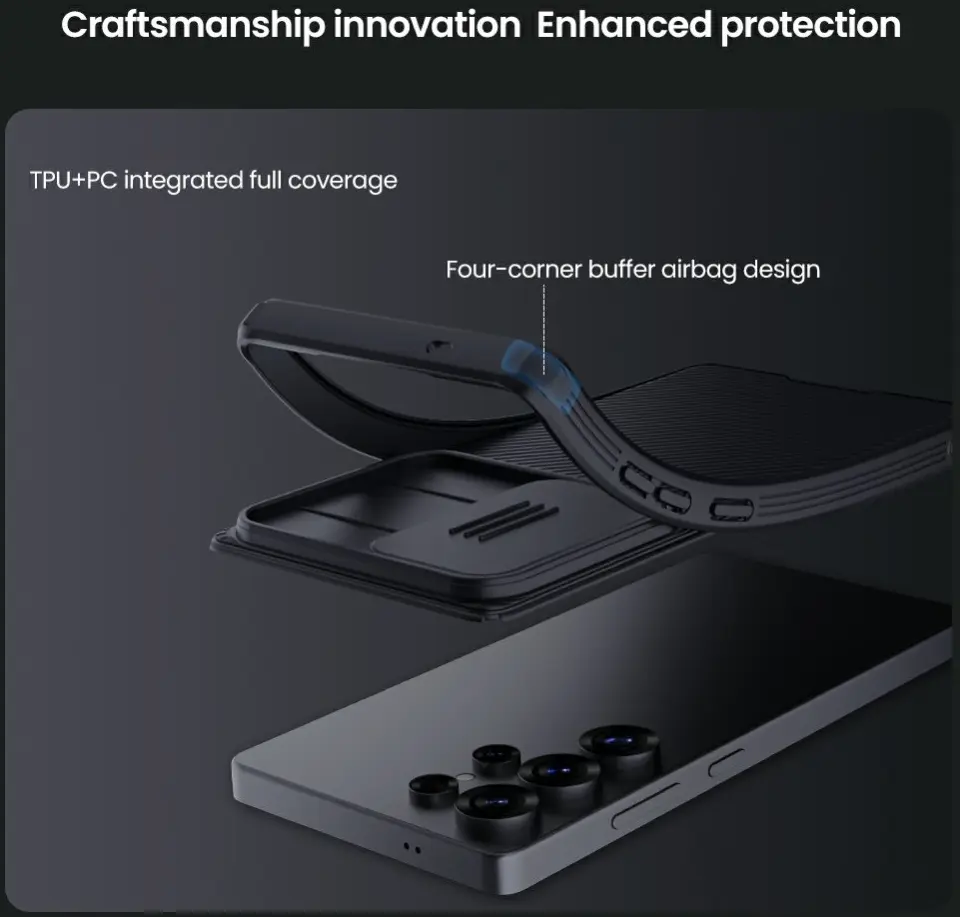 Nillkin CamShield Samsung Galaxy S25 Ultra Hoesje Camera Slider Back Cover Zwart afbeelding 7