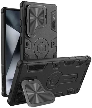 Nillkin CamShield Armor Prop Samsung Galaxy S25 Ultra Hoesje MagSafe / Qi2 Zwart