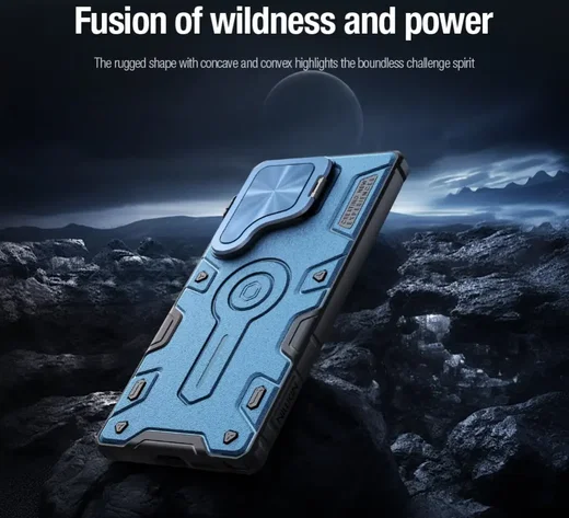 Nillkin CamShield Armor Prop Samsung Galaxy S25 Ultra Hoesje MagSafe / Qi2 Blauw afbeelding 12