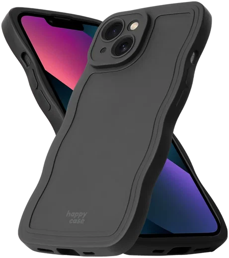 HappyCase Wavy Apple iPhone 17e / 16e  Hoesje TPU Back Cover Zwart afbeelding 2