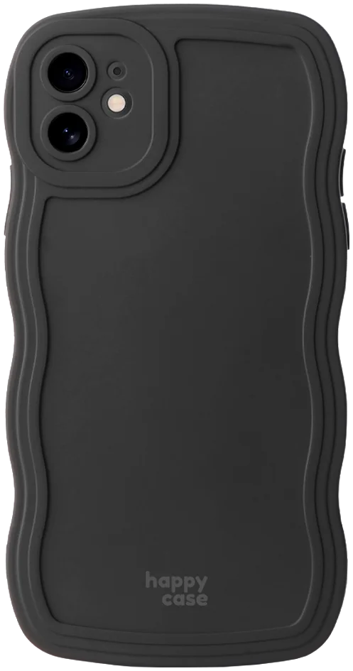 HappyCase Wavy Apple iPhone 12 Hoesje TPU Back Cover Zwart afbeelding 1