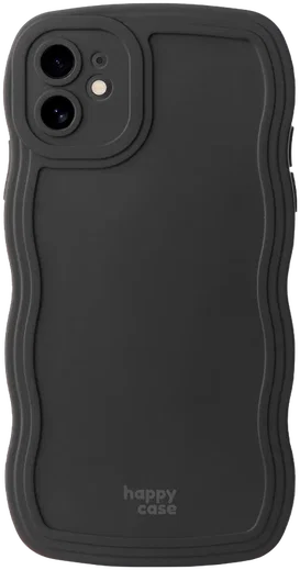 HappyCase Wavy Apple iPhone 12 Hoesje TPU Back Cover Zwart afbeelding 1