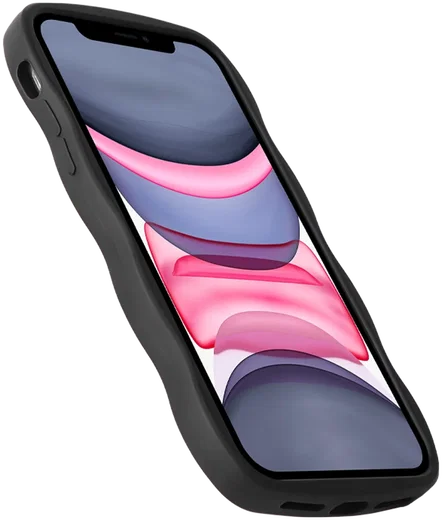 HappyCase Wavy Apple iPhone 11 Hoesje TPU Back Cover Zwart afbeelding 13