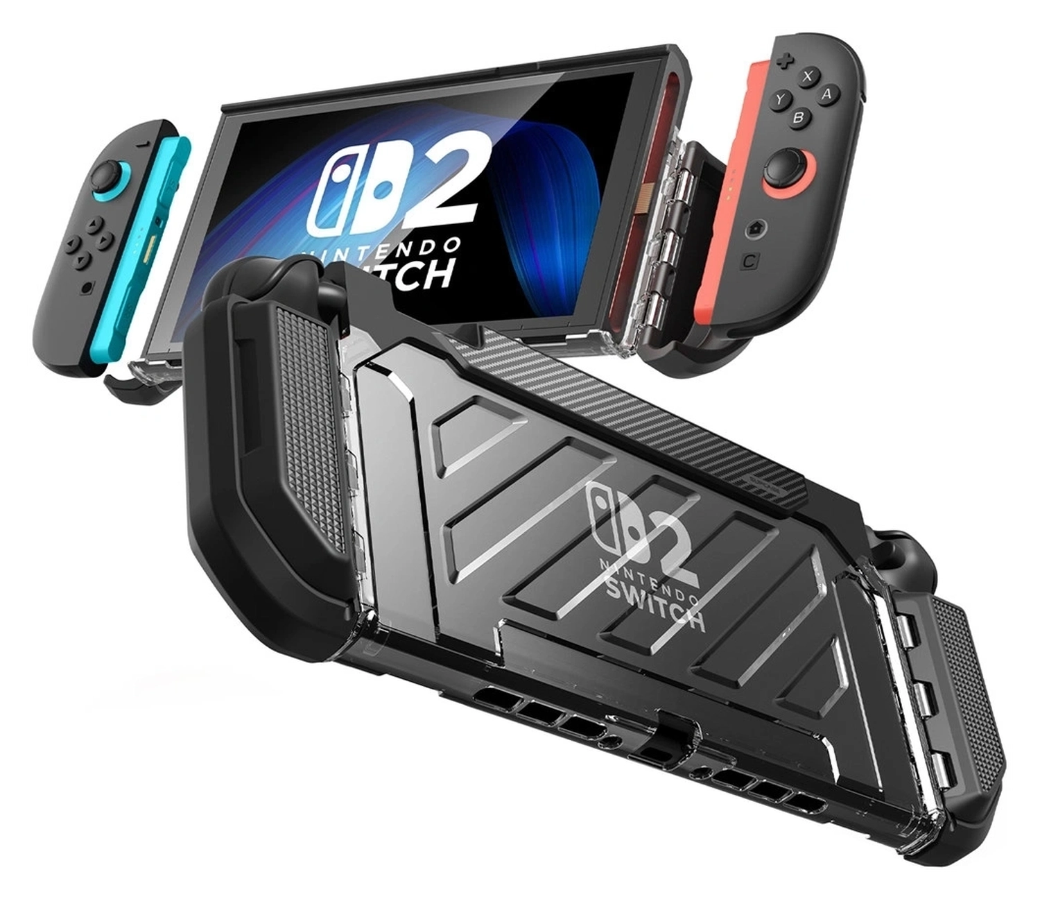 SUPCASE UB Pro Nintendo Switch 2 Hoesje Schokbestendig - Afneembare Joycon Zwart afbeelding 1
