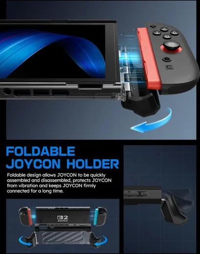 SUPCASE UB Pro Nintendo Switch 2 Hoesje Schokbestendig - Afneembare Joycon Zwart afbeelding 4