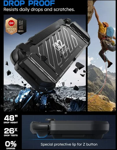 SUPCASE UB Pro Nintendo Switch 2 Hoesje Schokbestendig - Afneembare Joycon Zwart afbeelding 7