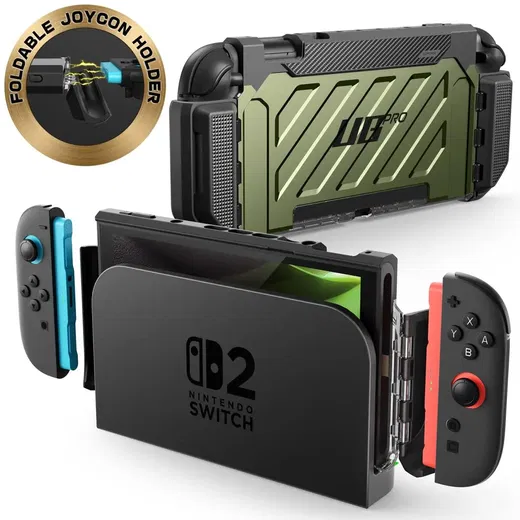 SUPCASE UB Pro Nintendo Switch 2 Hoesje Schokbestendig - Afneembare Joycon Groen afbeelding 2