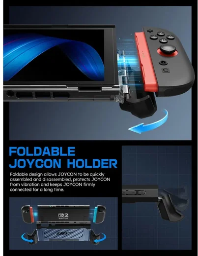 SUPCASE UB Pro Nintendo Switch 2 Hoesje Schokbestendig - Afneembare Joycon Blauw afbeelding 4