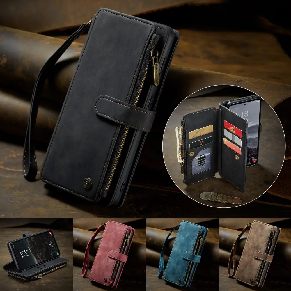 CaseMe C30 Samsung Galaxy S25 Hoesje Pasjeshouder Book Case Zwart afbeelding 10