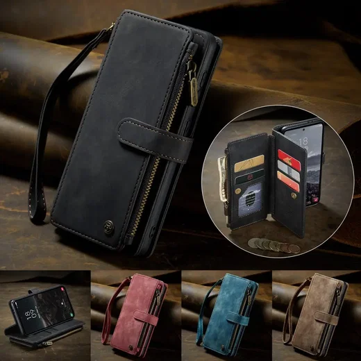CaseMe C30 Samsung Galaxy S25 Hoesje Pasjeshouder Book Case Zwart afbeelding 10