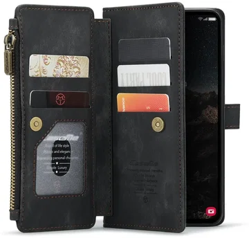 CaseMe C30 Samsung Galaxy S25 Hoesje Pasjeshouder Book Case Zwart