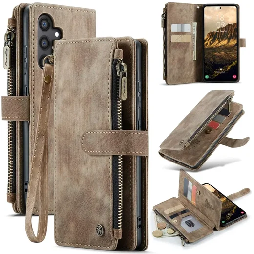 CaseMe C30 Samsung Galaxy S25 Hoesje Pasjeshouder Book Case Bruin afbeelding 11