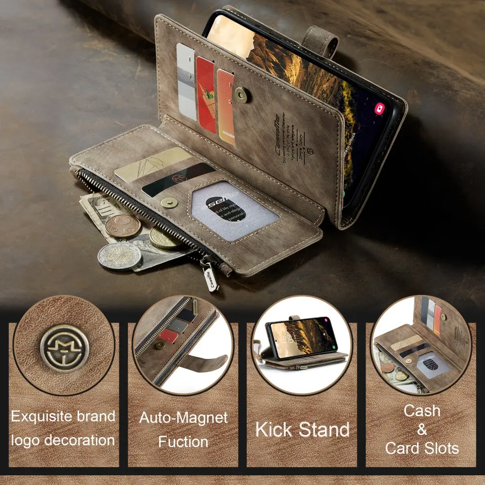 CaseMe C30 Samsung Galaxy S25 Hoesje Pasjeshouder Book Case Bruin afbeelding 8