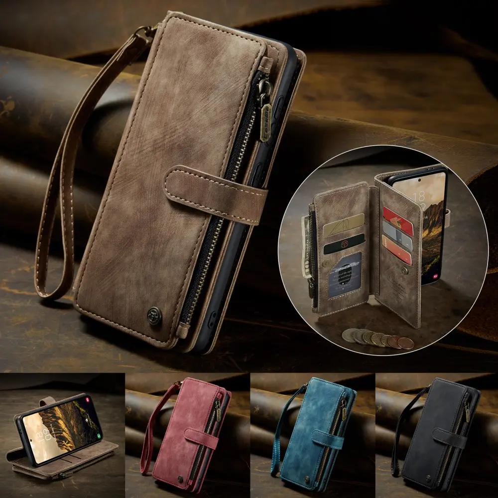 CaseMe C30 Samsung Galaxy S25 Hoesje Pasjeshouder Book Case Bruin afbeelding 10