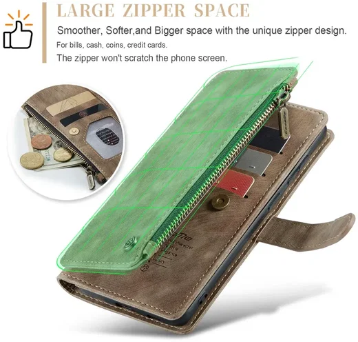 CaseMe C30 Samsung Galaxy S25 Hoesje Pasjeshouder Book Case Bruin afbeelding 5