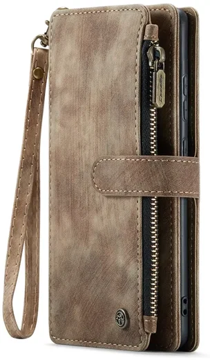 CaseMe C30 Samsung Galaxy S25 Hoesje Pasjeshouder Book Case Bruin afbeelding 2