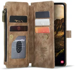 CaseMe C30 Samsung Galaxy S25 Hoesje Pasjeshouder Book Case Bruin afbeelding