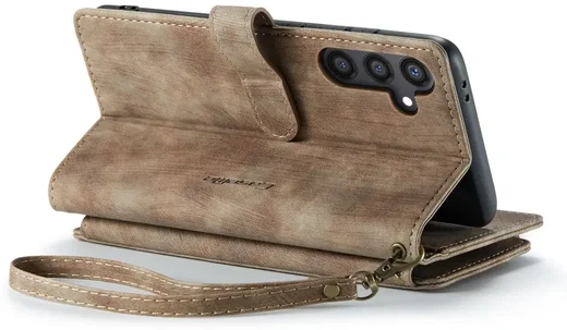 CaseMe C30 Samsung Galaxy S25 Hoesje Pasjeshouder Book Case Bruin afbeelding 12
